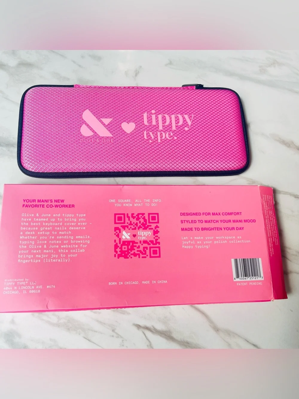 OLIVE & JUNE 💅🏼 tippy type. Pink silicone Keyboard Cover for long nails NIB